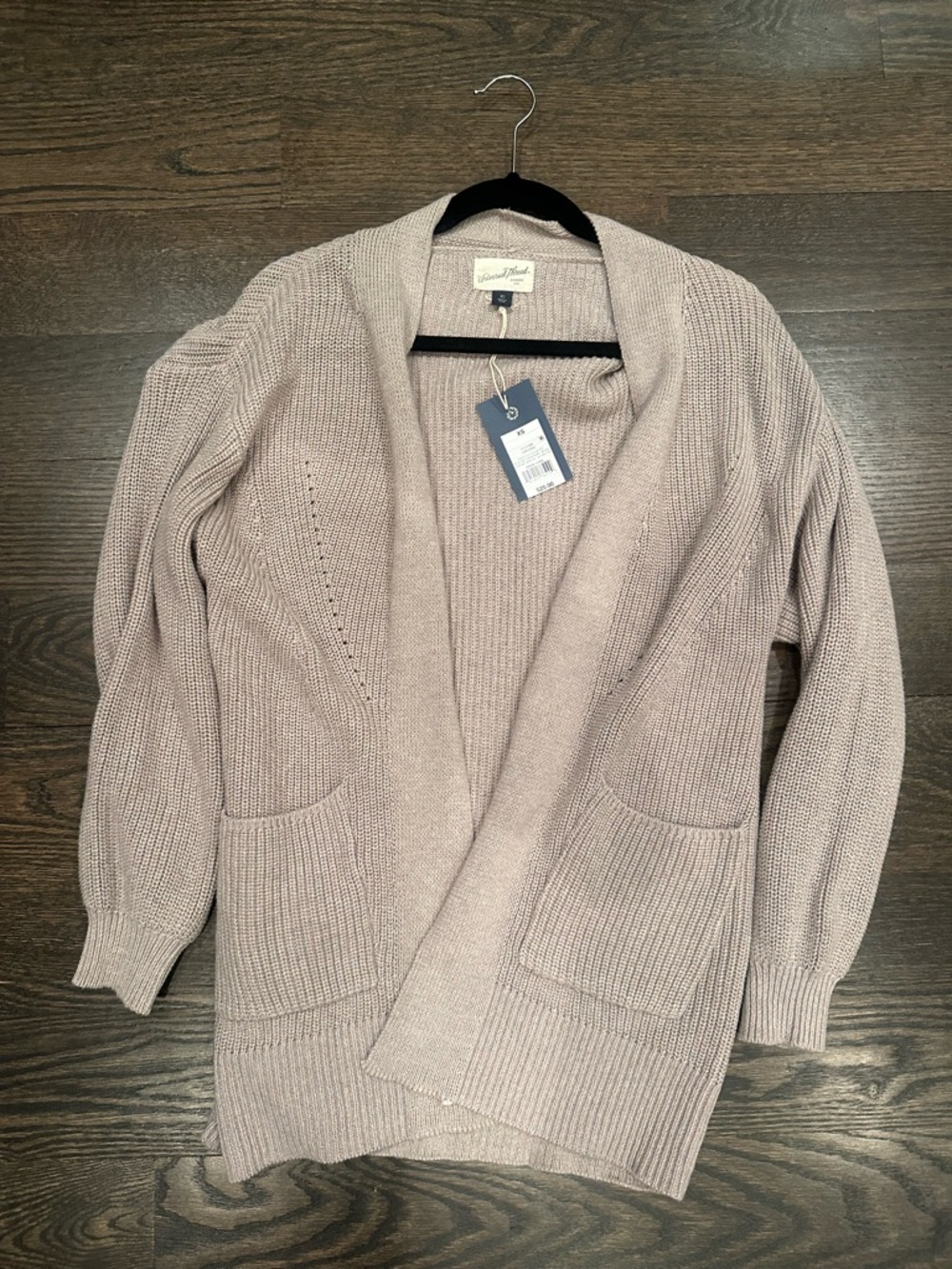 New Women's Open-Front Pocket Cardigan Sweater - Light Taupe